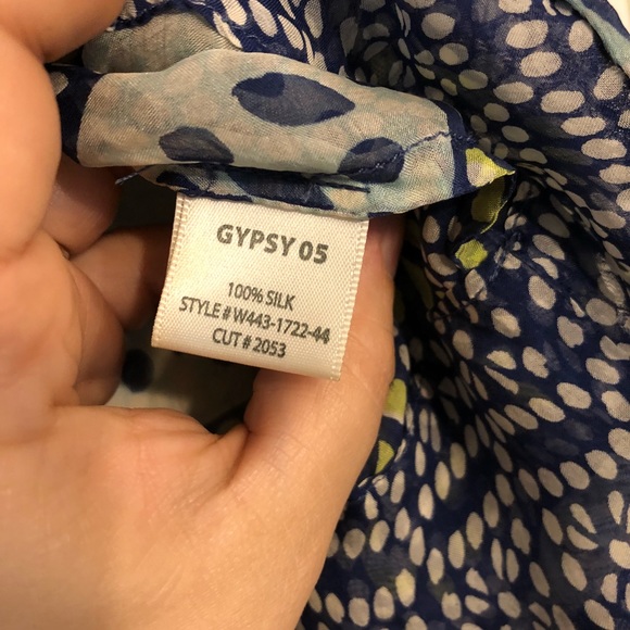 Gypsy 05 Silk Printed Peasant Blouse Multi Azure - Picture 8 of 8